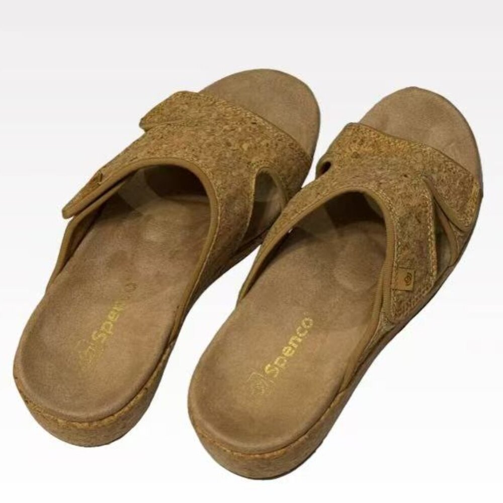 Spenco Karla Women's Adjustable Wedge Sandal Cork 7B